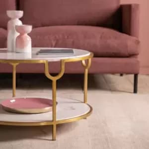 Image of Crossland Grove Molde Coffee Table White Marble