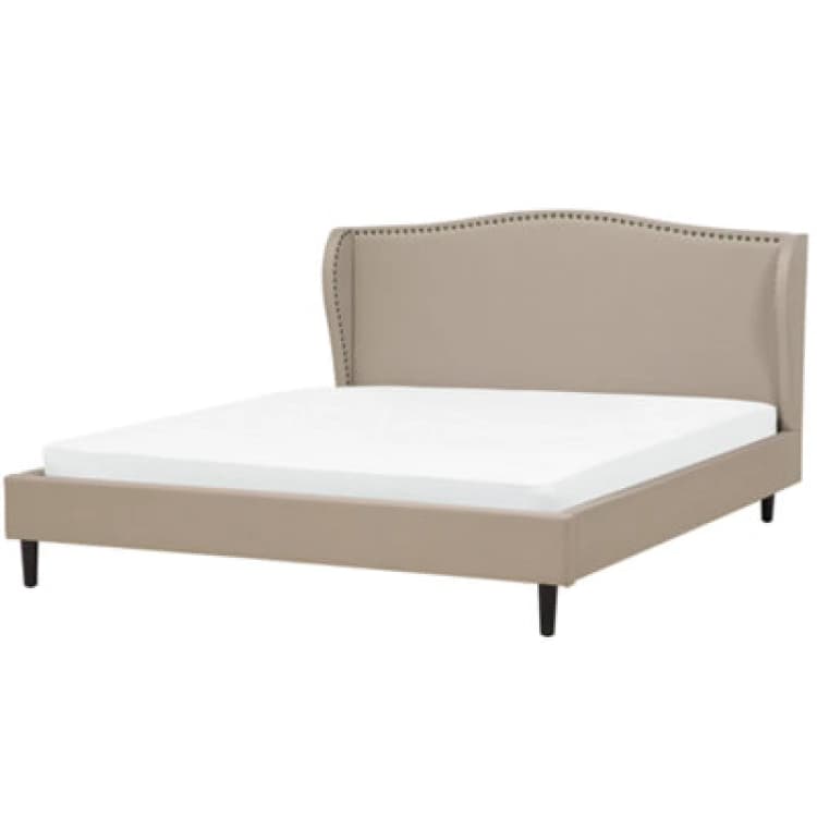 Image of Beliani Bed Fabric Colmar 180 X 200 Cm (Eu Super King) Sand Beige