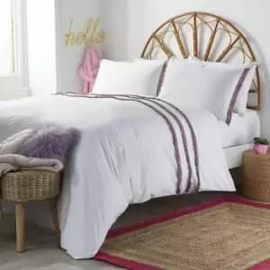 Image of Kids Jazz 100% Cotton Fringed Tasselled Duvet Cover Set, Multi, Double - Appletree