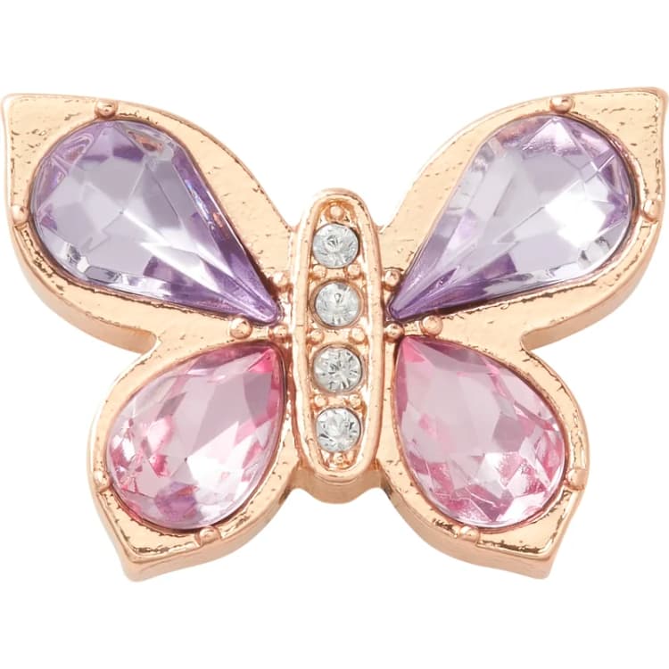Image of Crocs Jibbitz Crocs Gold Butterfly with Gem Dore Unisex TU
