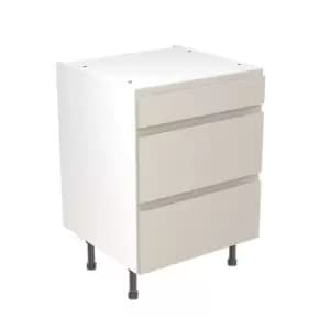 Image of KitchenKIT J-Pull Handleless 60cm 3-Drawer Unit - Gloss Light Grey