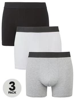 Image of Superdry Multi Triple Pack Boxers - Black/White/Grey, Black/Grey/White Size M Men