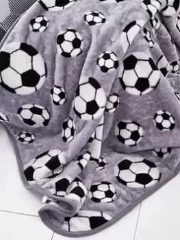 Image of Catherine Lansfield Kids Living Football Blanket Throw - Multi