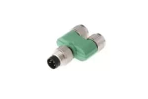 Image of Phoenix Contact Sac-3P-M 8Y/2Xm 8Fs Splitter, M8 4Pos Plug - 2X M8 3Pos Skt