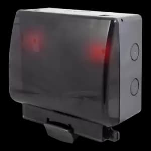 Image of Click Scolmore Aquip Weatherproof IP66 13A 2 Gang Switched Socket Neon - OA840T