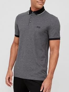 Image of Hugo Boss Prout 28 Contrast Collar Polo Shirt Black Size M Men