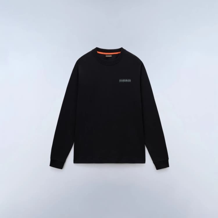Image of Napapijri Mens Napa Back Graphic Long Sleeve T-Shirt Black Beauty male XL