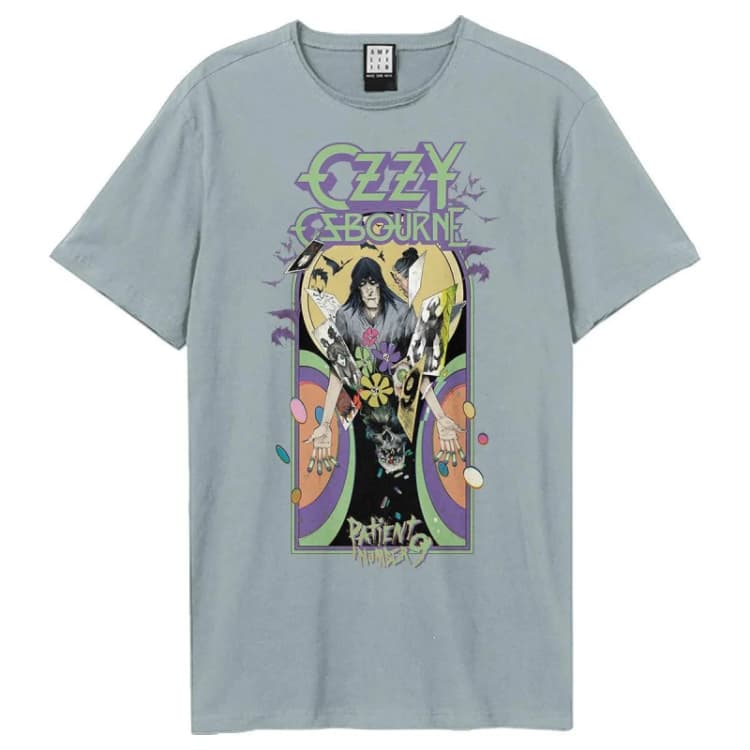 Image of Amplified Amplified Men Bounty No9 Ozzy Osbourne T-Shirt in Pale Blue Size: X-Small Pale Blue XS Male 5063574137522