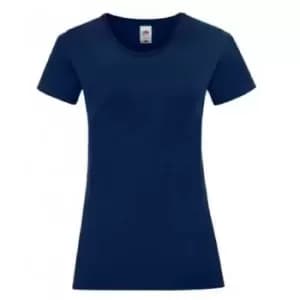 Image of Fruit of the Loom Womens/Ladies Iconic 150 T-Shirt (S) (Navy)
