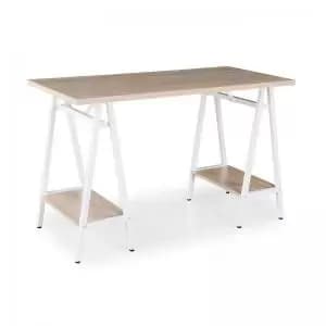 Image of Pella home office workstation with trestle legs – Windsor
