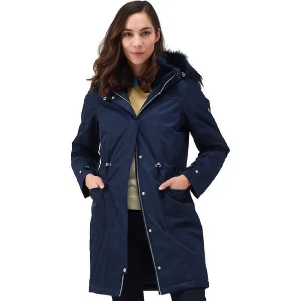 Image of Regatta Womens Lellani Waterproof Insulated Parka Coat 12 - Bust 36' (92cm) NAVY RWP374-540-12