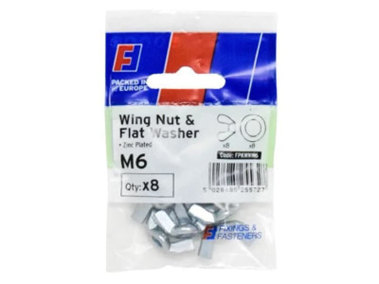 Image of Forgefix Fpkwnw6 Wing Nut & Washer M6 Forgepack 8 Forfpkwnw6