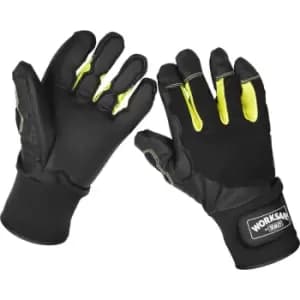 Image of PAIR Large Anti-Vibration Gloves - Breathable Fabric - Power Tool Impact Gloves