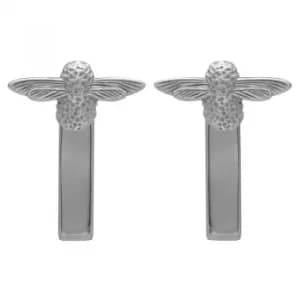 Image of 3D Bee Bar Silver Earrings