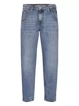 Image of Calvin Klein Jeans Girls Barrel Jeans - Washed Blue, Washed Blue, Size Age: 14 Years, Women