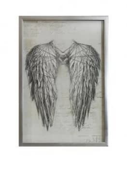 Image of Arthouse Angel Wings Silver Metallic String Art Framed Print