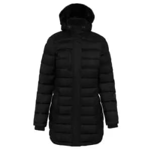 Image of Kariban Womens/Ladies Lightweight Long Padded Parka Jacket (L) (Black)