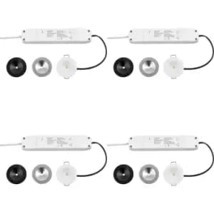 Image of 4 PACK Recessed Emergency Ceiling Guide Light Kit - Daylight White LED - White