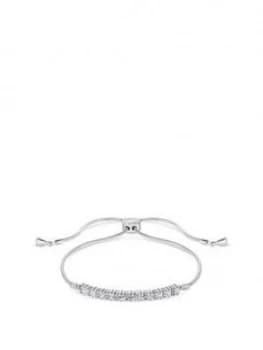 Image of Simply Silver Sterling Silver Cubic Zirconia Emerald Cut Baguette Toggle Bracelet