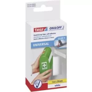 Image of TESA On & Off 55224-03-00 Hook-and-loop tape stick-on Hook and loop pad (L x W) 1000 mm x 20 mm White