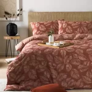 Image of Furn. Riva Japandi Red Duvet Cover and Pillowcase Set Red and White
