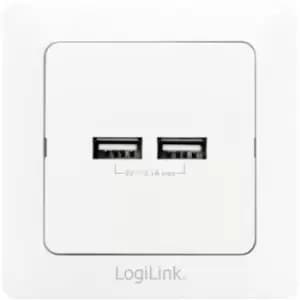 Image of LogiLink PA0163 2x USB charging socket incl. USB IP20 White