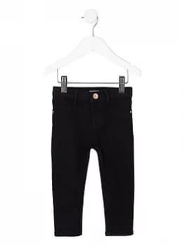 Image of River Island Mini Molly Mid Rise Jeggings Black Size 9-12 Months Girls