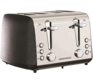 Image of Daewoo Glace Noir SDA2105 4 Slice Toaster