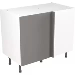 Image of Kitchen Kit Flatpack Slab Kitchen Cabinet Base Blind Corner Unit Super Gloss 1000mm in Dust Grey MFC