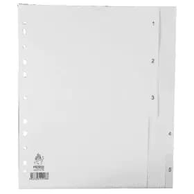 Image of Value WX01352 A4 5-Part Numbered Dividers - White