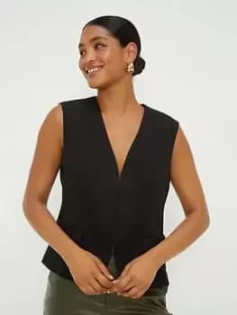 Image of Dorothy Perkins Short Waistcoat - Black, Size 12, Women