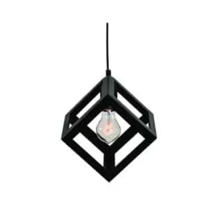 Image of Chania Cube Ceiling Pendant 1 Light Metal Black