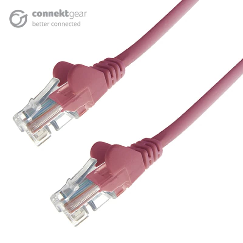 Image of Connekt Gear 1m RJ45 CAT5e UTP Stranded Flush Moulded Network Cable - 24AWG - Pink