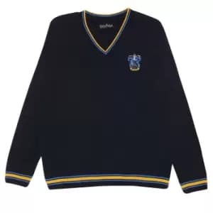 Image of Harry Potter Womens/Ladies Ravenclaw House Knitted Jumper (XXL) (Navy)