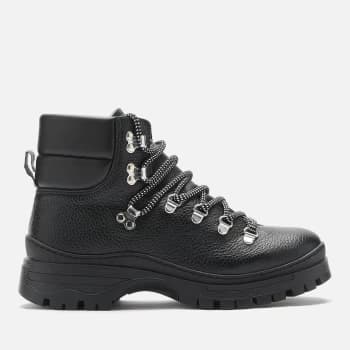 Image of Barbour International Womens Georgia Leather Hiking Boots - Black - UK 4