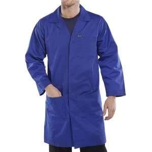 Image of Click Workwear Poly Cotton Warehouse Coat 48" Royal Blue Ref PCWCR48