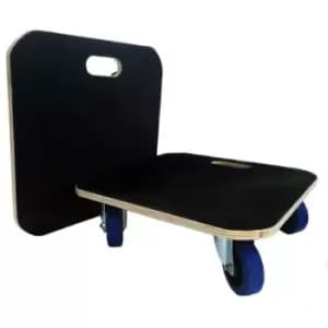Image of 600kg Heavy-Duty Wooden Dolly with Rubber Platform - 150 x 590 x 590 (H x W x D mm)