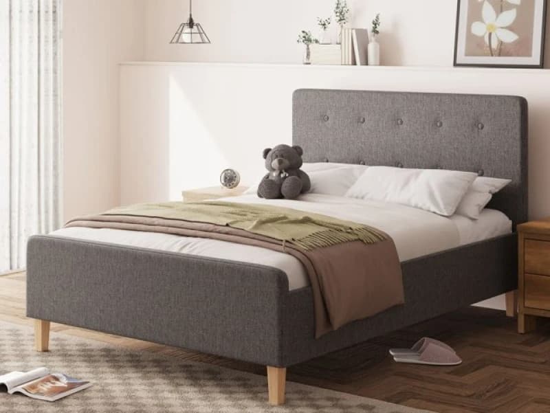 Image of GFW Ashbourne Dark Grey Fabric Ottoman Bed Frame - 5ft King Size