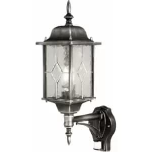 Image of IP43 Wall Light Sconce Black Silver LED E27 100W Bulb Outside External d02601