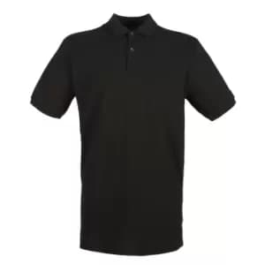 Image of Henbury Mens Modern Fit Cotton Pique Polo Shirt (S) (Black)