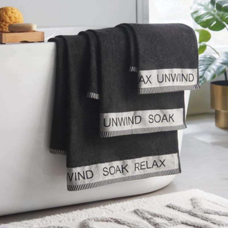 Image of Catherine Lansfield Quick Dry Bale of Four Towels Black