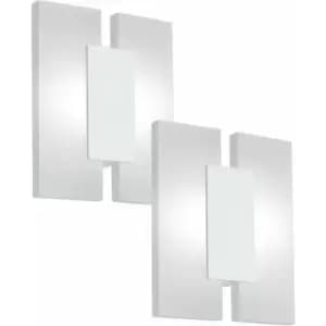 Image of Loops - 2 pack Wall Light Colour White Shade Satined Plastic Bulb LED 2x4.5W Included