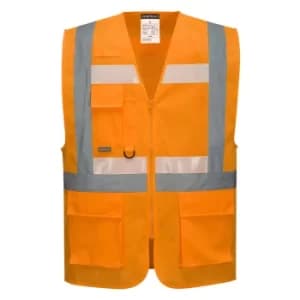 Image of Glowtex Ezee Zip Front Executive Hi Vis Waistcoat Orange 3XL