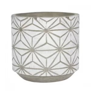 Image of White Geometric Plant Pot