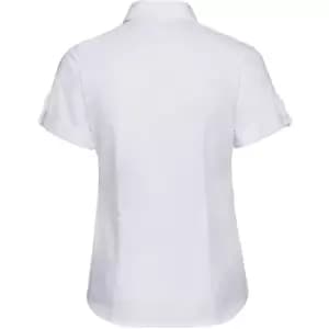 Image of Russell Collection Womens/Ladies Short / Roll-Sleeve Work Shirt (L) (White)