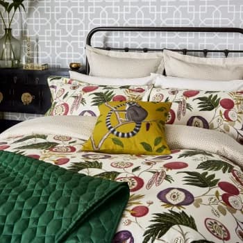 Image of Sanderson Jackfruit Kingsize Duvet Cover, Fig & Olive