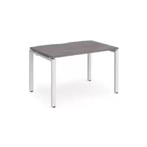 Image of Adapt single desk 1200mm x 800mm - white frame and grey oak top