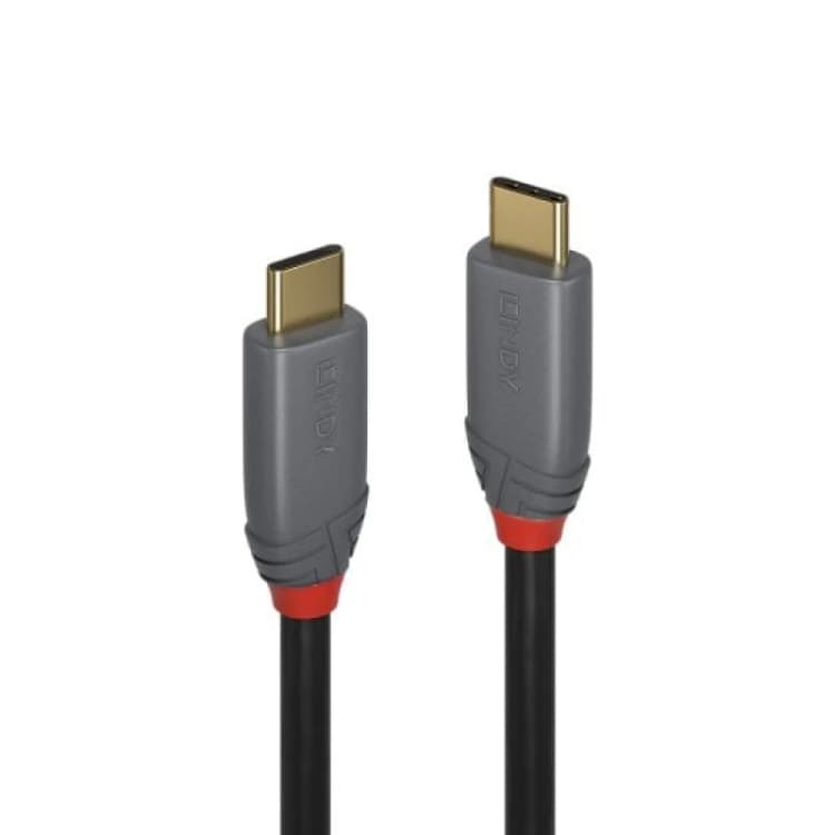 Image of Lindy 3m USB 3.2 Type C to C Cable. 10Gbps. 100W PD. Anthra Line