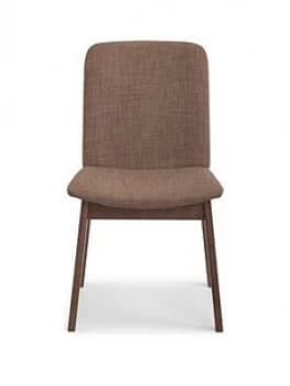 Image of Julian Bowen Kensington Pair Of Solid Wood And Linen Chairs