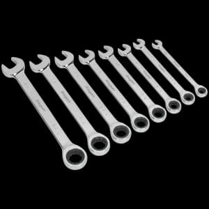 Image of Siegen 8 Piece Ratchet Combination Spanner Set Imperial